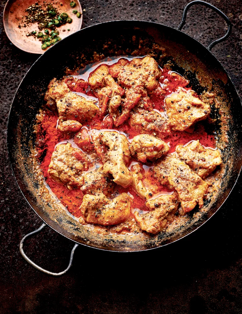 Poulet au poivre noir karahi