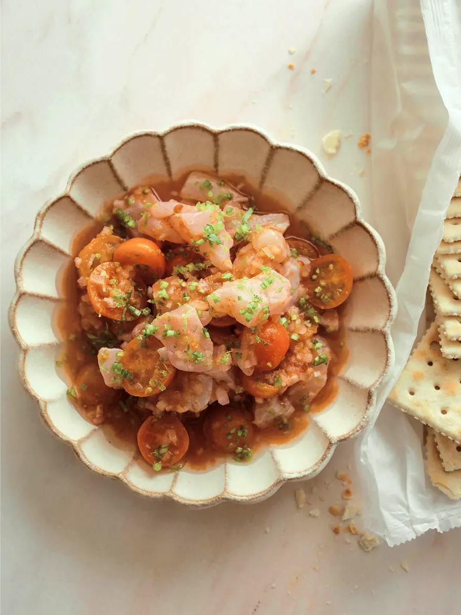 Ceviche estival de sébaste