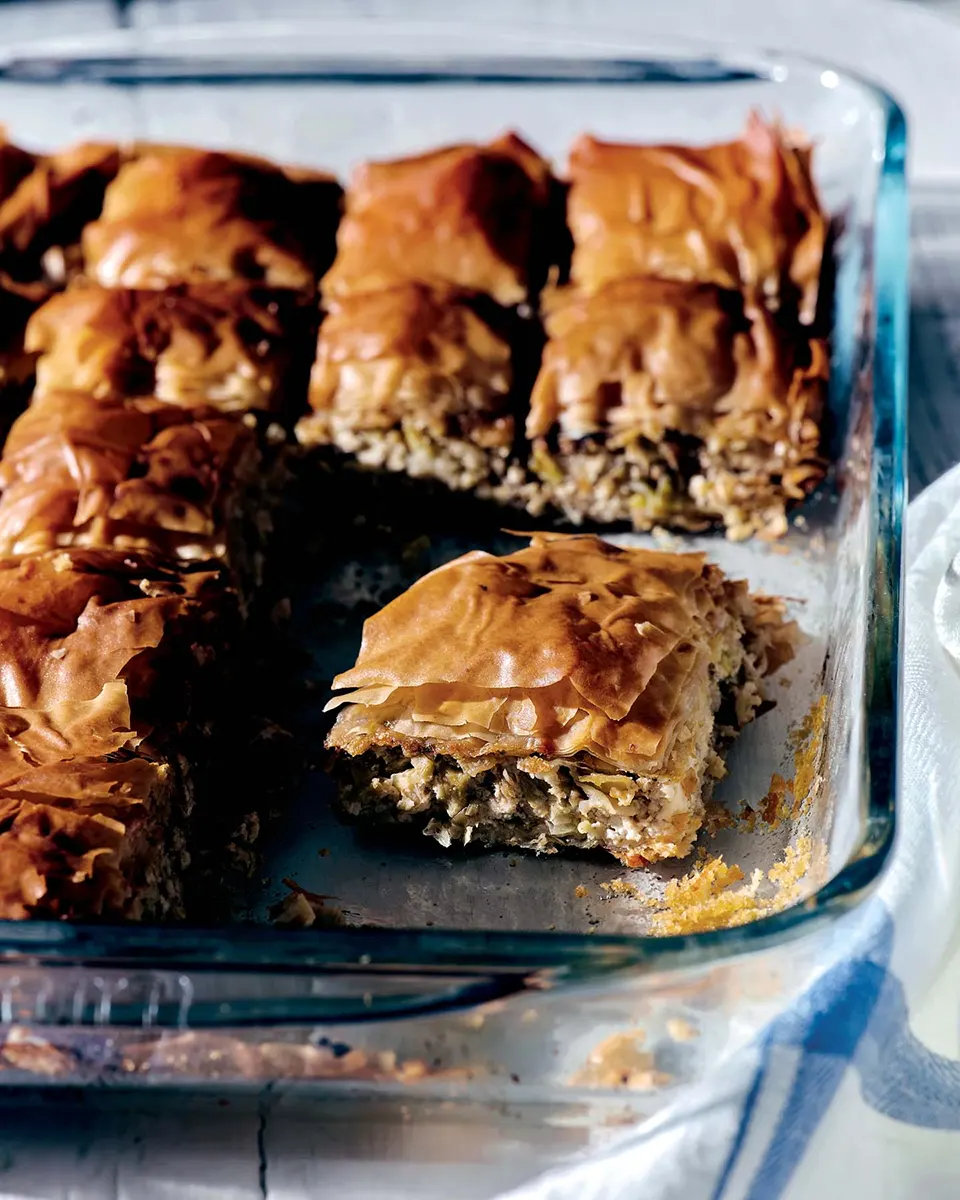 Tourte aux poireaux et fromage (prassopita)